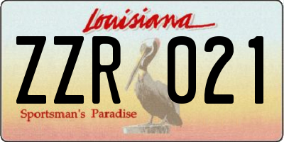 LA license plate ZZR021