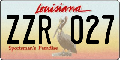 LA license plate ZZR027