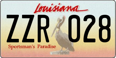 LA license plate ZZR028