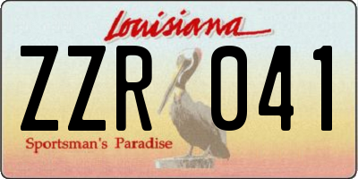 LA license plate ZZR041