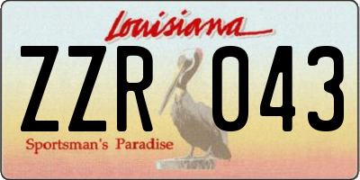 LA license plate ZZR043