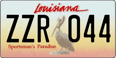 LA license plate ZZR044
