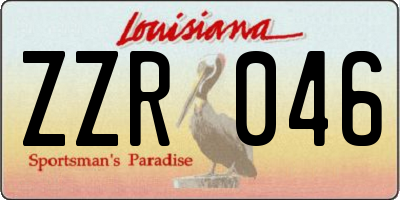 LA license plate ZZR046