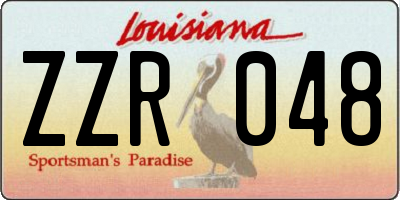 LA license plate ZZR048
