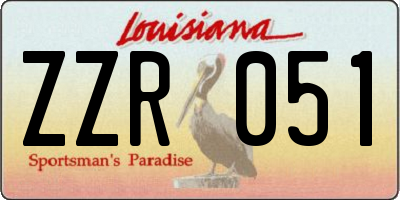 LA license plate ZZR051