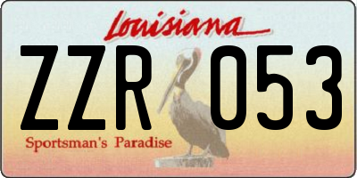LA license plate ZZR053