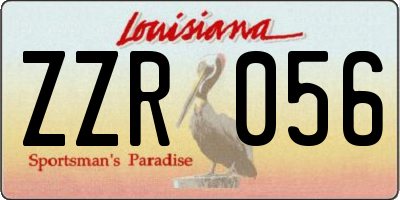 LA license plate ZZR056