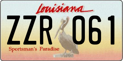 LA license plate ZZR061