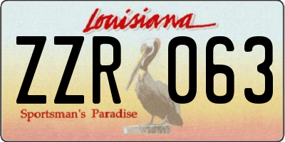 LA license plate ZZR063