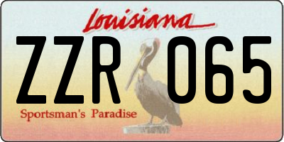 LA license plate ZZR065