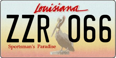 LA license plate ZZR066