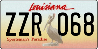 LA license plate ZZR068
