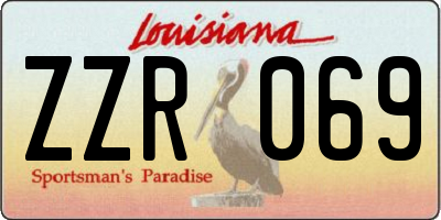 LA license plate ZZR069