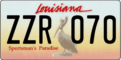 LA license plate ZZR070