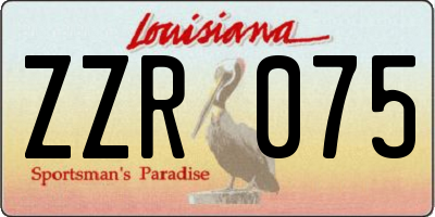 LA license plate ZZR075