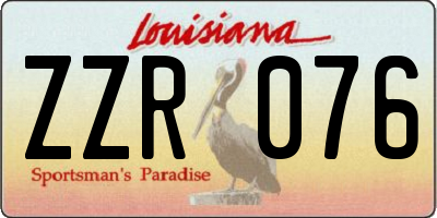 LA license plate ZZR076