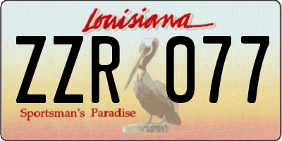 LA license plate ZZR077