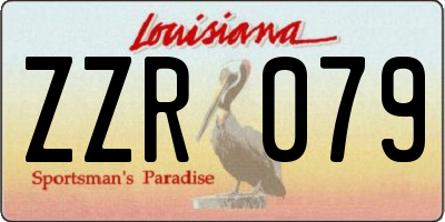 LA license plate ZZR079