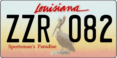 LA license plate ZZR082