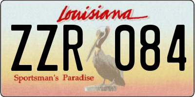 LA license plate ZZR084