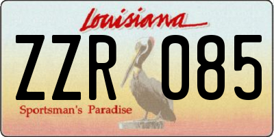 LA license plate ZZR085
