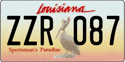 LA license plate ZZR087
