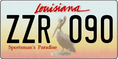 LA license plate ZZR090