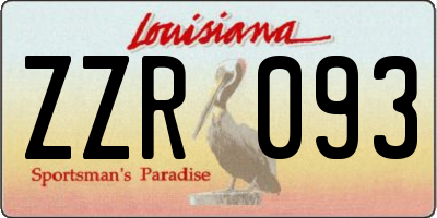 LA license plate ZZR093