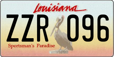 LA license plate ZZR096