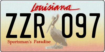 LA license plate ZZR097