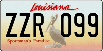 LA license plate ZZR099