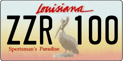 LA license plate ZZR100