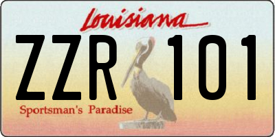 LA license plate ZZR101