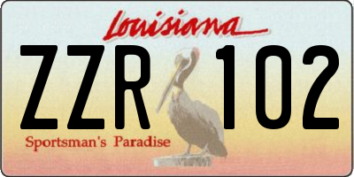 LA license plate ZZR102