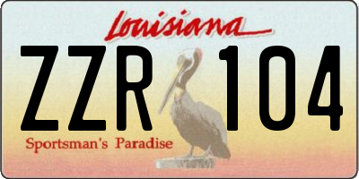 LA license plate ZZR104