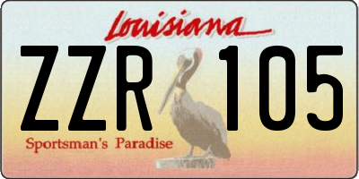 LA license plate ZZR105