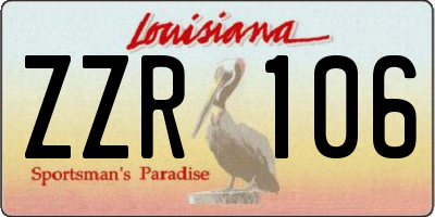 LA license plate ZZR106