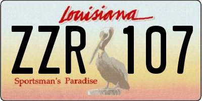 LA license plate ZZR107
