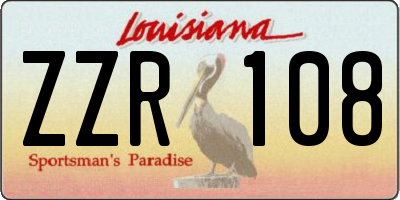 LA license plate ZZR108