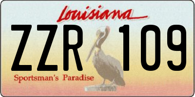 LA license plate ZZR109