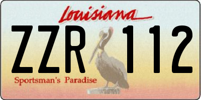 LA license plate ZZR112