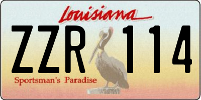LA license plate ZZR114