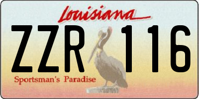 LA license plate ZZR116