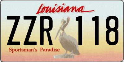 LA license plate ZZR118