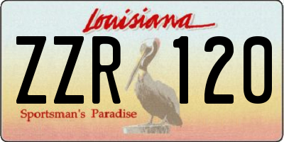 LA license plate ZZR120