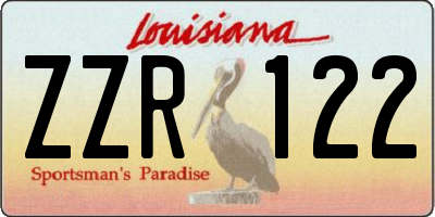 LA license plate ZZR122
