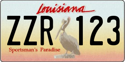 LA license plate ZZR123