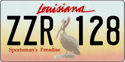 LA license plate ZZR128