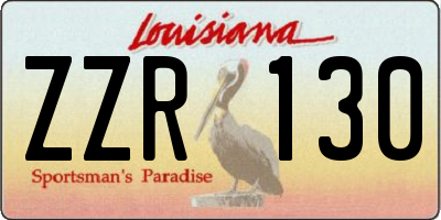 LA license plate ZZR130
