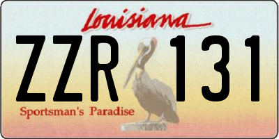 LA license plate ZZR131